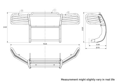 Image showing  Grille Guard Kit Modular Stainless Steel Fits 2002-2009 GMC Envoy