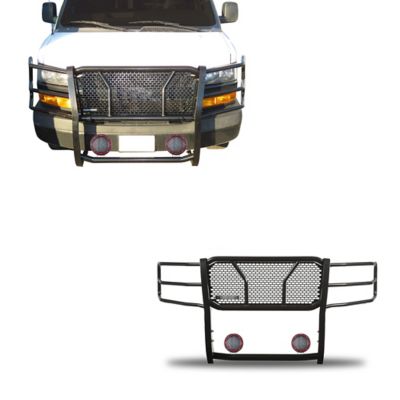 Black Horse Off Road Rugged Heavy Duty Grille Guard Kit Modular Black fits 03-24 Chevy Express Van, RU-GV02MA-B-PLFR