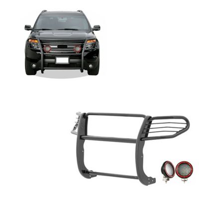 Black Horse Off Road Grille Guard Kit Modular Black fits 2016-2019 Ford Explorer, 17FJ30MA-PLFR