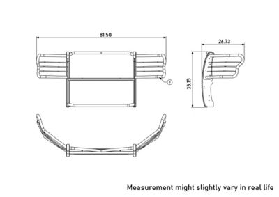 Image showing  Grille Guard Modular Stainless Steel Fits 2015-2025 Ford F-150