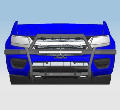 Image showing  Rambler Grille Guard Modular Black Fits 2022-2024 Nissan Frontier