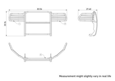 Image showing  Grille Guard Kit Modular Black Fits 2009-2018 Dodge Ram 1500, 2019-2024 Ram 1500 Classic, 17DG109MA-PLB