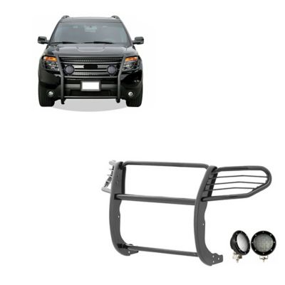 Black Horse Off Road Grille Guard Kit Modular Black Fit 2016-2019 Ford Explorer, 17FJ30MA-PLFB