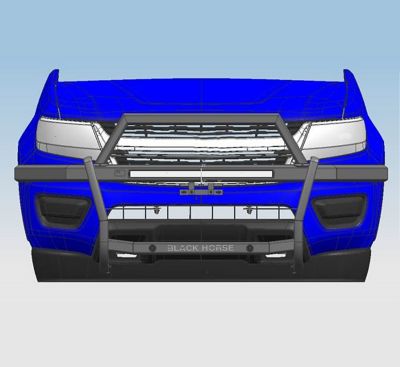 Image showing  Rambler Grille Guard Modular Black Fits 2019-2023 Ford Ranger