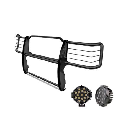 Black Horse Off Road Grille Guard Kit Fits 15-19 Chevrolet Silverado 2500 HD, 15-19 Chevrolet Silverado 3500 HD, 17GT28MA-PLB