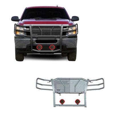 Black Horse Off Road Rugged Heavy Duty Grille Guard Kit Modular Black Fits 2007-2013 Chevrolet Silverado 1500, RU-CHSI07-B-PLR