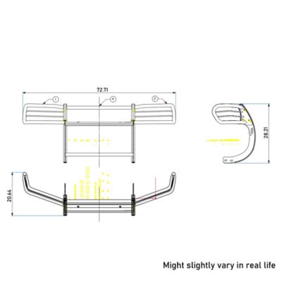 Image showing  Grille Guard Kit Modular Black Fits 1997-2003 Infiniti QX41996-2004 Nissan Pathfinder.