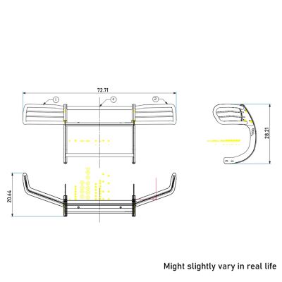 Image showing  Grille Guard Kit Modular Black Fits 1997-2003 Infiniti QX41996-2004 Nissan Pathfinder.