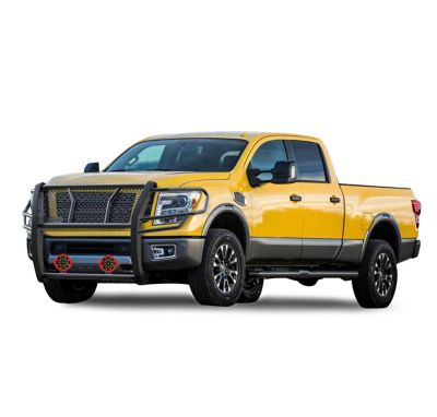 Image showing  Rugged HD Grille Guard Kit Modular Black Fits 17-24 Nissan Titan XD (Diesel & Gas Engine), RU-NIXD16-B-PLR