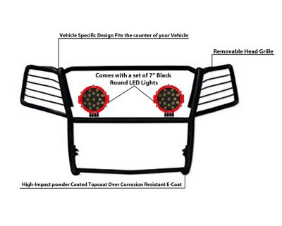 Image showing  Grille Guard Kit Modular Black Fit 2005-2015 Nissan Xterra, 17A112100MA-PLR