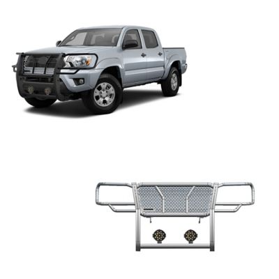 Black Horse Off Road Rugged Heavy Duty Grille Guard Kit Modular Black Fits 2005-2015 Toyota Tacoma, RU-TOTA05-B-PLB