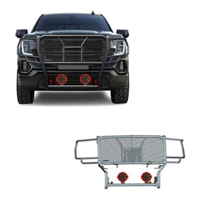 Black Horse Off Road Rugged Heavy Duty Grille Guard Kit Modular Black Fits 19-21 GMC Sierra 1500, RU-GMSI19-B-PLR