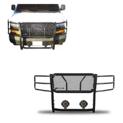 Black Horse Off Road Rugged Heavy Duty Grille Guard Kit Modular Black Fits 03-24 Chevy Express Van, RU-GV02MA-B-PLB
