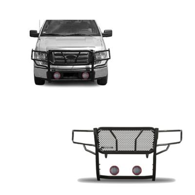 Black Horse Off Road Rugged Heavy Duty Grille Guard Kit Modular Black Fits 09-14 Ford F-150, RU-FOF109-B-PLFR