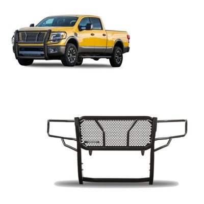 Black Horse Off Road Rugged Heavy Duty Grille Guard Modular Black Fits 2017-2024 Nissan Titan XD ( Incl. Diesel and Gas Engine )