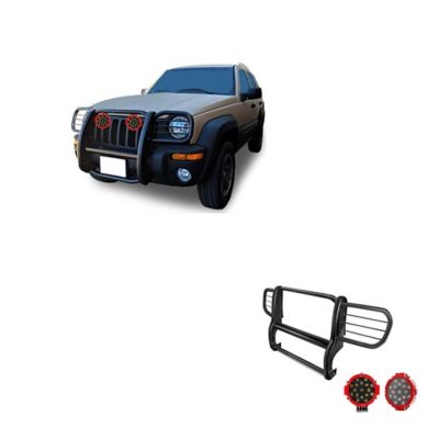 Black Horse Off Road Grille Guard Kit Modular Black Fit 2002-2007 Jeep Liberty, 17EH26MA-PLR
