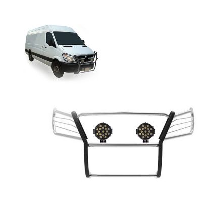Black Horse Off Road Grille Guard Kit Modular Stainless Steel Fits 07-18 Sprinter, 17D502MSS-PLB