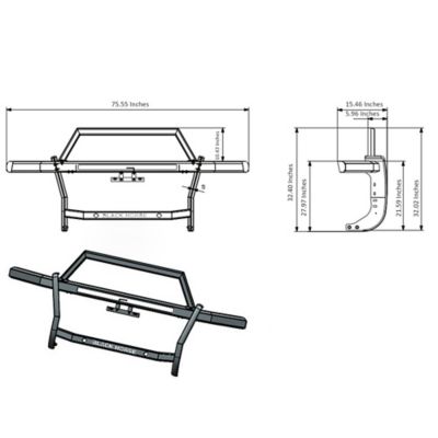 Image showing 5 th Black Horse Off Road Rambler Grille Guard Modular Black Fits 2024-2025 Toyota Tacoma