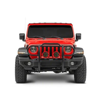 Black Horse Off Road Grille Guard Kit Modular Black Fits 2020-2025 Jeep Gladiator, 2018-2025 Jeep Wrangler JL, 17JPJLMA-PLR