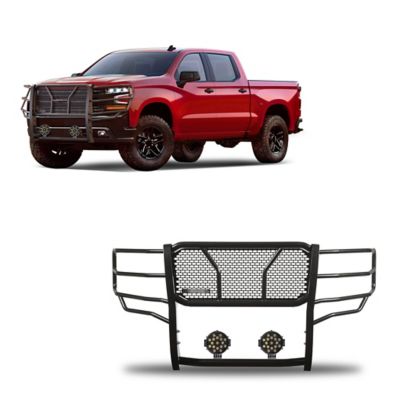 Black Horse Off Road Rugged Heavy Duty Grille Guard Kit Modular Black Fits 2019-2024 Chevrolet Silverado 1500.