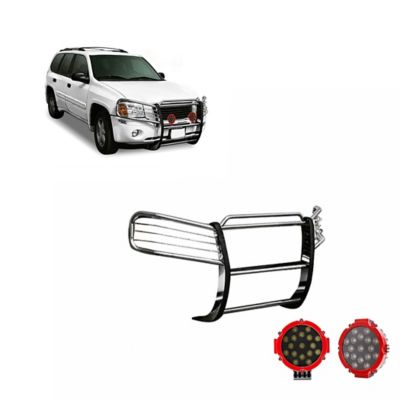 Black Horse Off Road Grille Guard Kit Modular Stainless Steel Fits 2002-2009 GMC Envoy, 17GD26MSS-PLR