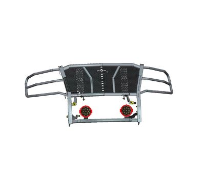 Black Horse Off Road Rugged Grille Guard Kit Modular Fits 15-23 Chevrolet Tahoe, 15-20 Chevrolet Suburban, RU-CHTA15-B-PLR