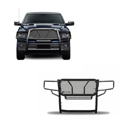 Black Horse Off Road Rugged Heavy Duty Grille Guard Kit Modular Black Fits 2019-2024 Ram 1500 Classic 2009-2018 Dodge Ram 1500.