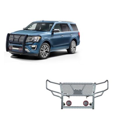 Black Horse Off Road Rugged Heavy Duty Grille Guard Kit Modular Black Fits 2018-2024 Ford Expedition, RU-FOEX18-B-PLFR
