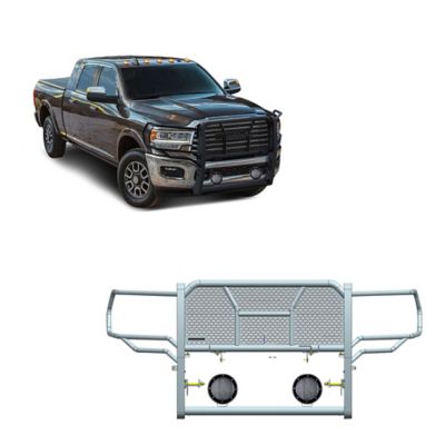 Black Horse Off Road Rugged Grille Guard Kit Modular Black Fits 2019-2024 Ram 2500, 2019-2024 Ram 3500, RU-DORA20-B-PLFB