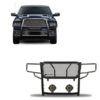 Black Horse Off Road Rugged Heavy Duty Grille Guard Kit Modular Black fit 2019-2024 Ram 1500 Classic 2009-2018 Dodge Ram 1500