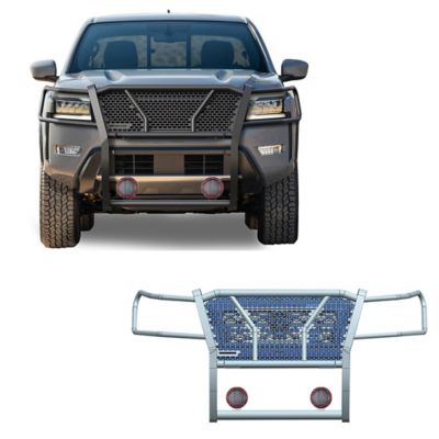 Black Horse Off Road Rugged Heavy Duty Grille Guard Kit Modular Black Fits 2022-2024 Nissan Frontier, RU-NIFR22-B-PLFR