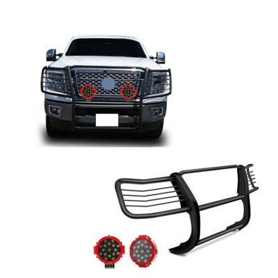 Black Horse Off Road Grille Guard Kit Modular Black Fits 2016-2024 Nissan Titan XD (Incl Diesel and Gas Engine), 17NR28MA-PLR