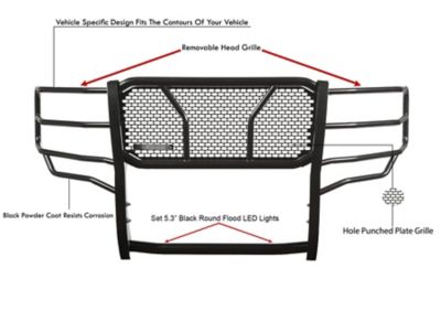 Image showing  Rugged Heavy Duty Grille Guard Kit Modular Black fit 15-19 Chevy Silverado 3500 HD15-19 Silverado 2500 HD