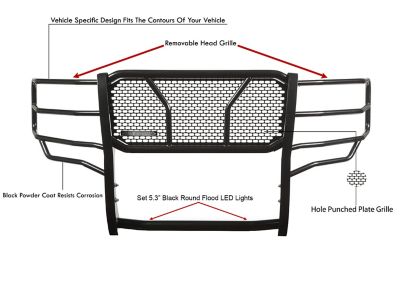 Image showing  Rugged Heavy Duty Grille Guard Kit Modular Black fit 15-19 Chevy Silverado 3500 HD15-19 Silverado 2500 HD