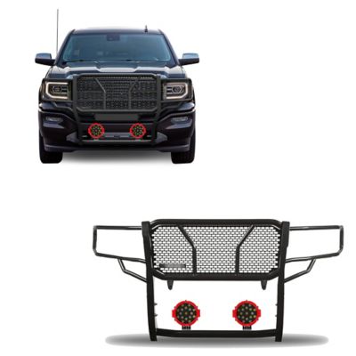 Black Horse Off Road Rugged Grille Guard Kit Modular Fits 14-18 GMC Sierra 1500, 19-22 GMC Sierra 1500 Limited, RU-GMSI14-B-PLR