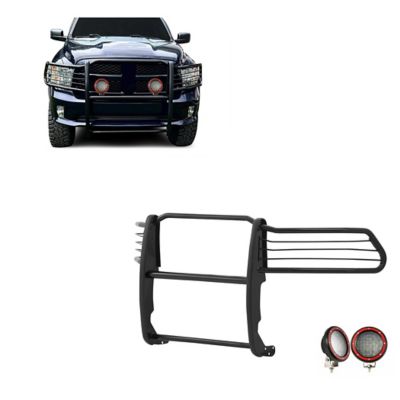 Black Horse Off Road Grille Guard Kit Modular Black Fits 2009-2018 Dodge Ram 1500, 2019-2024 Ram 1500 Classic, 17DG109MA-PLFR