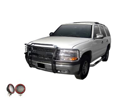 Black Horse Off Road Grille Guard Kit Stainless Steel, Silverado 1500 99-02 , Suburban 1500/Tahoe/Yukon/Yukon, 17GT23MSS-PLFR