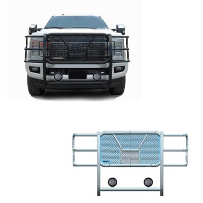 Black Horse Off Road Rugged Grille Guard Kit Modular Fits 2017-2022 Ford F-550/ F-450/ F-350/F-250 Super Duty, RU-FOF217-B-PLFB