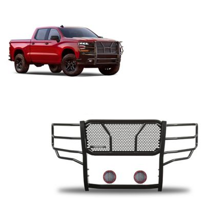 Black Horse Off Road Rugged Heavy Duty Grille Guard Kit Modular Black Fits 2019-2024 Chevrolet Silverado 1500.