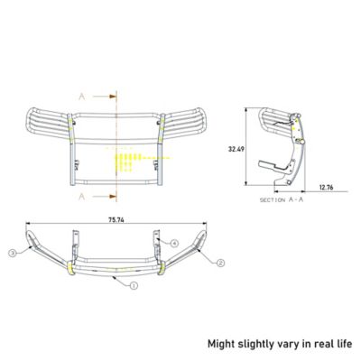 Image showing  Grille Guard Kit Modular Stainless Steel Fits 2011-2021 Jeep Grand Cherokee, 17A080202MSS-PLR