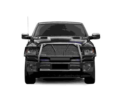 Image showing  Rugged Heavy Duty Grille Guard Modular Black Fits 2019-2024 Ram 1500 Classic 2009-2018 Dodge Ram 1500