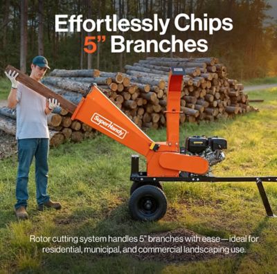 Image showing  Towable Wood Chipper Shredder - 5 in. Chipping Capacity, 15HP Electric Start, 420cc Engine