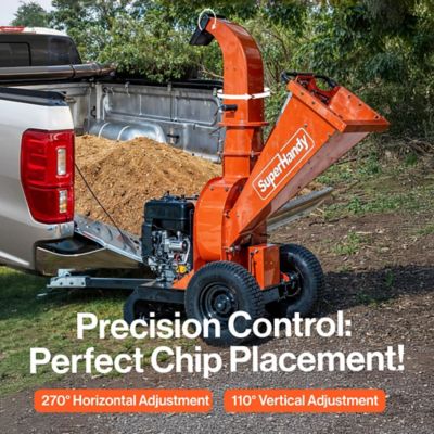 Image showing 5 th SuperHandy Towable Wood Chipper Shredder 4 in. Chipping Capacity, 15HP Electric Start, 420cc Engine