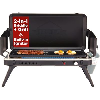Hike Crew Gas Camping Grill & Griddle - 13,000 BTU Portable Propane Grill with Integrated Igniter & More