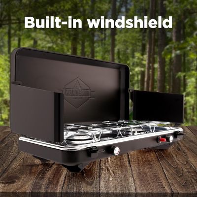 Image showing  2-Burner Gas Camping Stove - 20,000 BTU Propane Portable Grill with Igniter & More