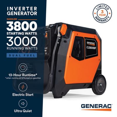 Image showing  3800 Watt Dual Fuel Inverter Generator with Push Button Start and CO Sensor 49ST