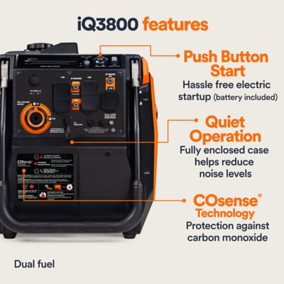 Image showing 5 th Generac 3800 Watt Gas Inverter Generator 50ST with Push Button Start and CO Sensor
