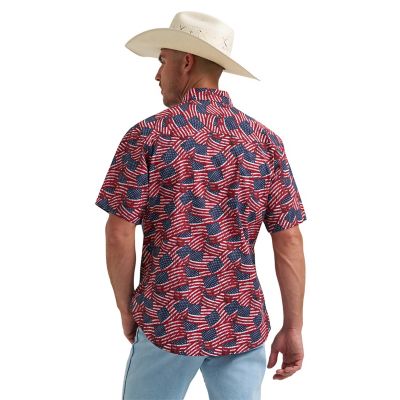 Image showing  Men's Wrancher USA Flag Shirt
