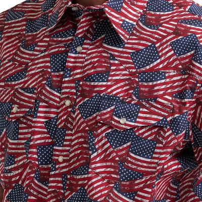 Image showing 3 th Wrangler Men's Wrancher USA Flag Shirt