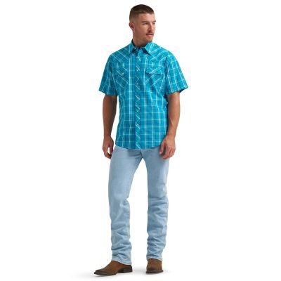 Wrangler Men's Wrancher Short-Sleeve Plaid Shirt
